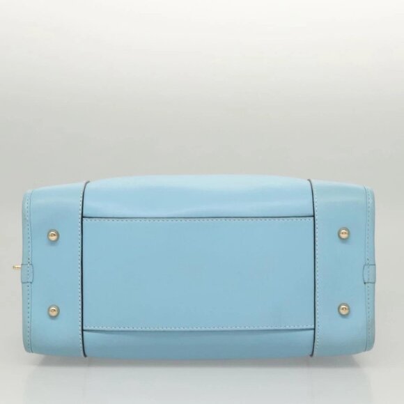 LOEWE Anagram Amazona 28 Hand Bag Leather Light Blue Gold - Picture 5 of 16
